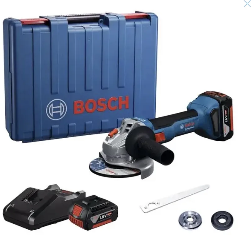 GWS 18V-8 - Accu Haakse Slijper - Met 2x 4.0Ah Accu - Inclusief Lader - Inclusief opbergcase de Bosch Professional – image du produit