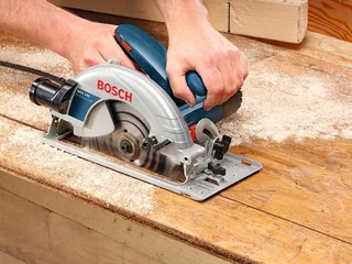 Handkreissäge GKS 190, 1400 W, 190 mm van Bosch Professional, Blauw, Zwart – productafbeelding 2 van 4