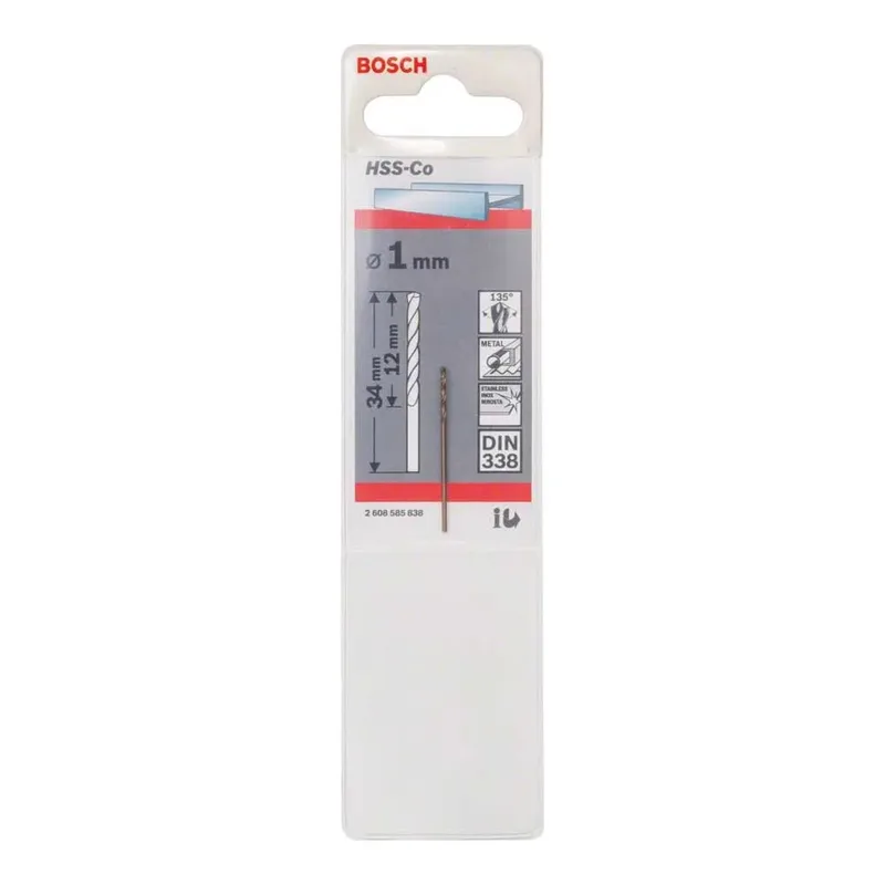 Hss-co Din338 1.0x12x34 Mm Metaalboor de Bosch Professional – image du produit 2 sur 4
