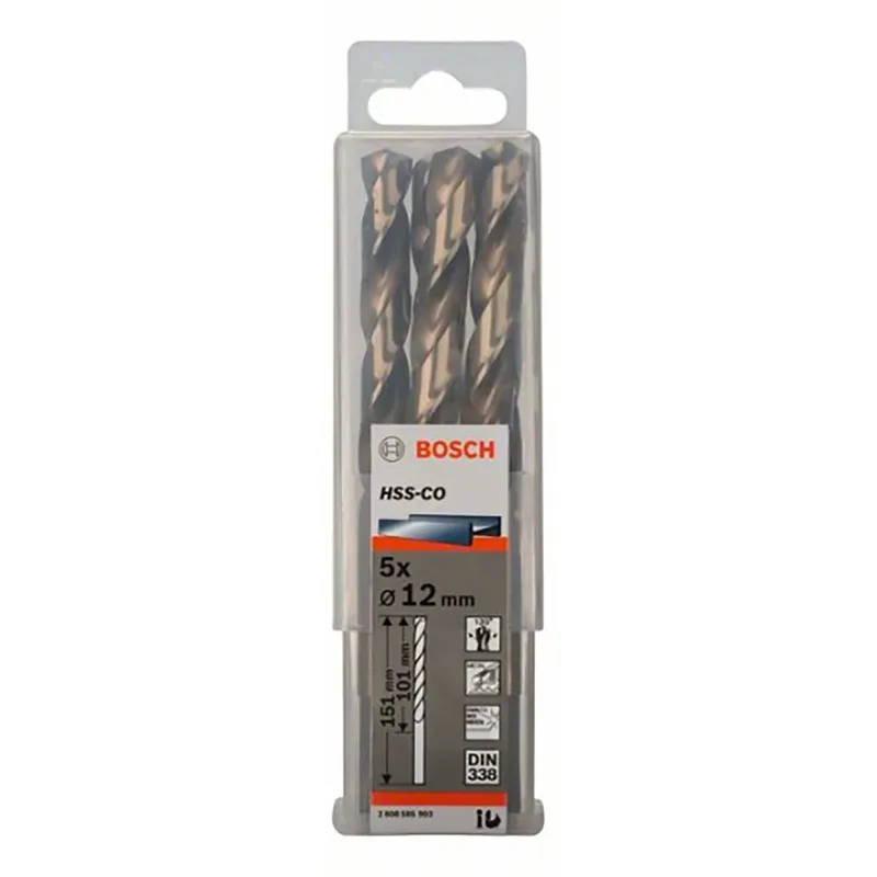 Hss-co Din338 12.0x101x151 Mm Metaalboor 5 Eenheden de Bosch Professional – image du produit 1 sur 2