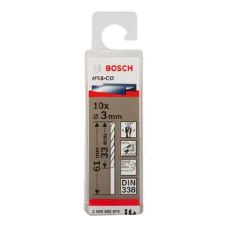 Hss-co Din338 3.0x33x61 Mm Metaalboor 10 Eenheden de Bosch Professional – image du produit 2 sur 3