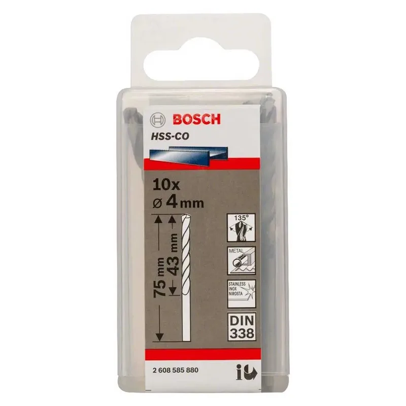 Hss-co Din338 4.0x43x75 Mm Metaalboor 10 Eenheden von Bosch Professional – Produktbild 2 von 3