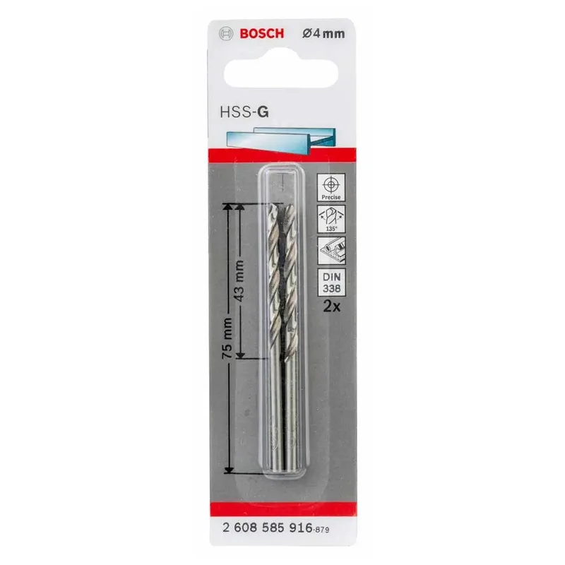 Hss-g 4x43x75 Mm Metaalboor 2 Eenheden by Bosch Professional – product image 2 of 2