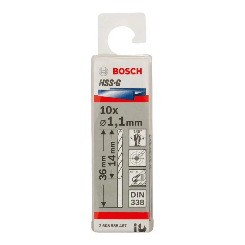 Hss-g Din338 1.1x14x36 Mm Metaalboor 10 Eenheden de Bosch Professional – image du produit 2 sur 3