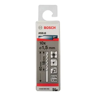 Hss-g Din338 1.5x18x40 Mm Metaalboor 10 Eenheden de Bosch Professional – image du produit 2 sur 3