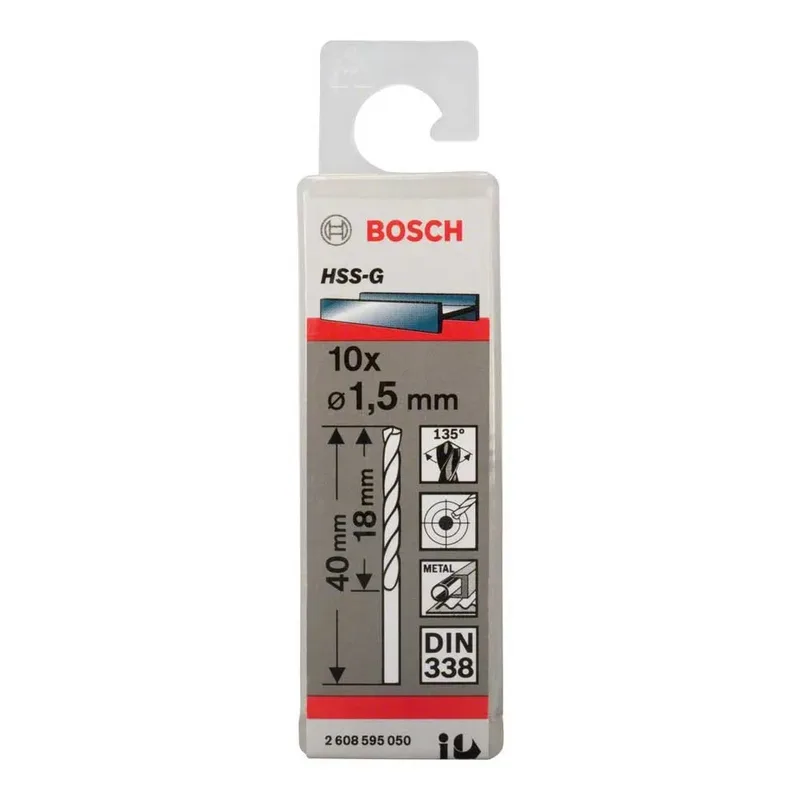 Hss-g Din338 1.5x18x40 Mm Metaalboor 10 Eenheden de Bosch Professional – image du produit 2 sur 3