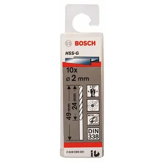 Hss-g Din338 2.0x24x49 Mm Metaalboor 10 Eenheden de Bosch Professional – image du produit 1 sur 3