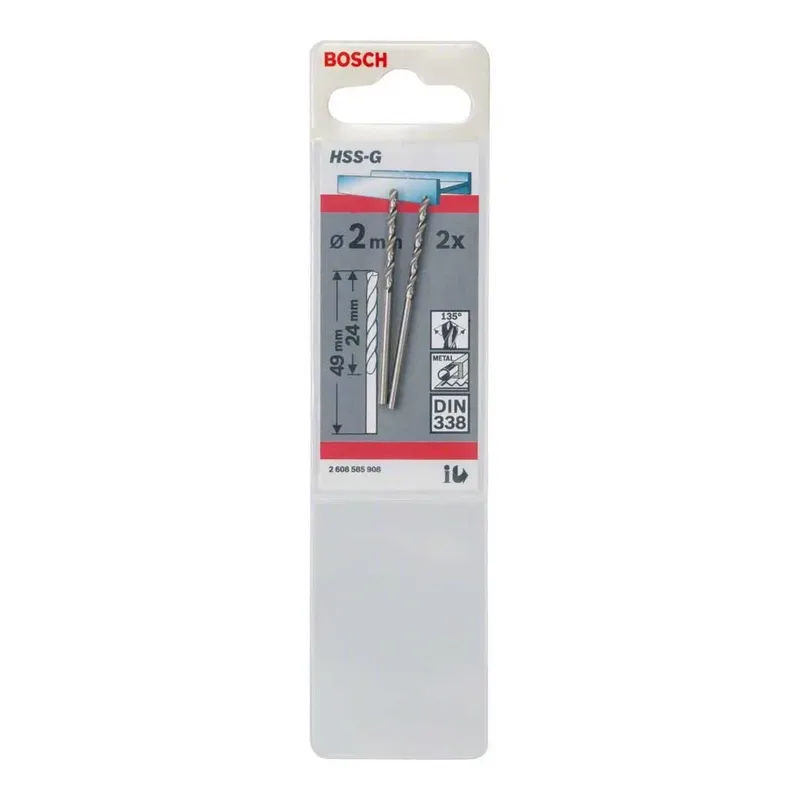 Hss-g Din338 2.0x24x49 Mm Metaalboor 2 Eenheden de Bosch Professional – image du produit 2 sur 3
