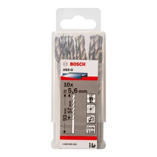Hss-g Din338 5.6x57x93 Mm Metaalboor 10 Eenheden de Bosch Professional – image du produit 2 sur 3