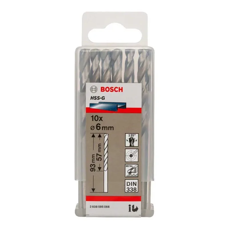 Hss-g Din338 6.0x57x93 Mm Metaalboor 10 Eenheden von Bosch Professional – Produktbild 2 von 3
