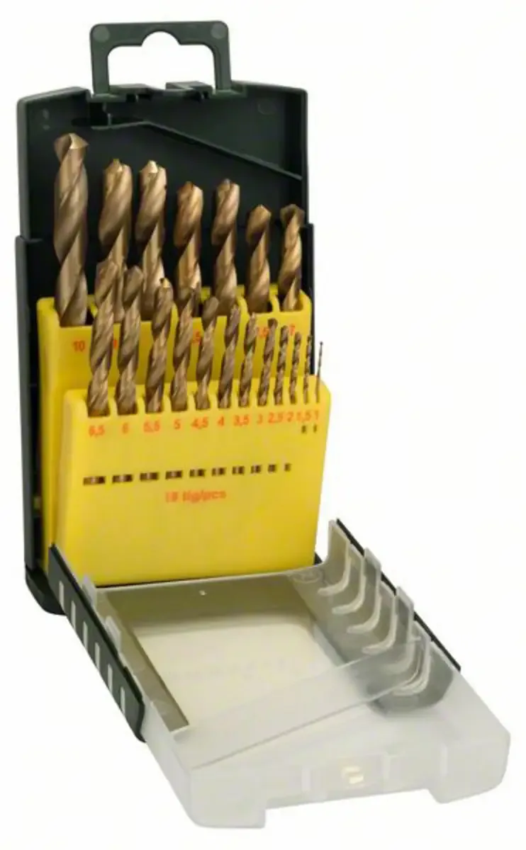 HSS Metall-Spiralbohrer-Set 19teilig Bosch Accessories 2607017152 Gesamtlänge 164 mm TiN Zylinderschaft 1 St. fra Bosch Professional – produktbillede