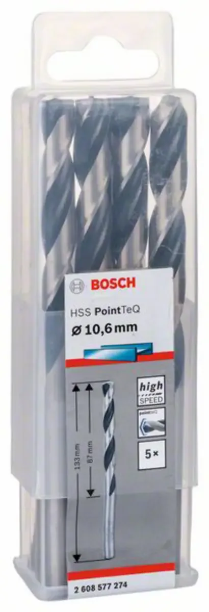 HSS Spiraalboor PointTeQ, Ø - 10.6 mm, 133 mm by Bosch Professional – product image 2 of 2