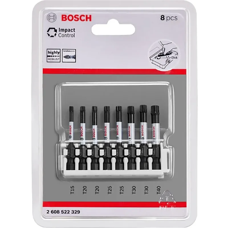 Impact T15/20x2/25x2/30x2/40 50 Torx-bitset by Bosch Professional – product image 5 of 6