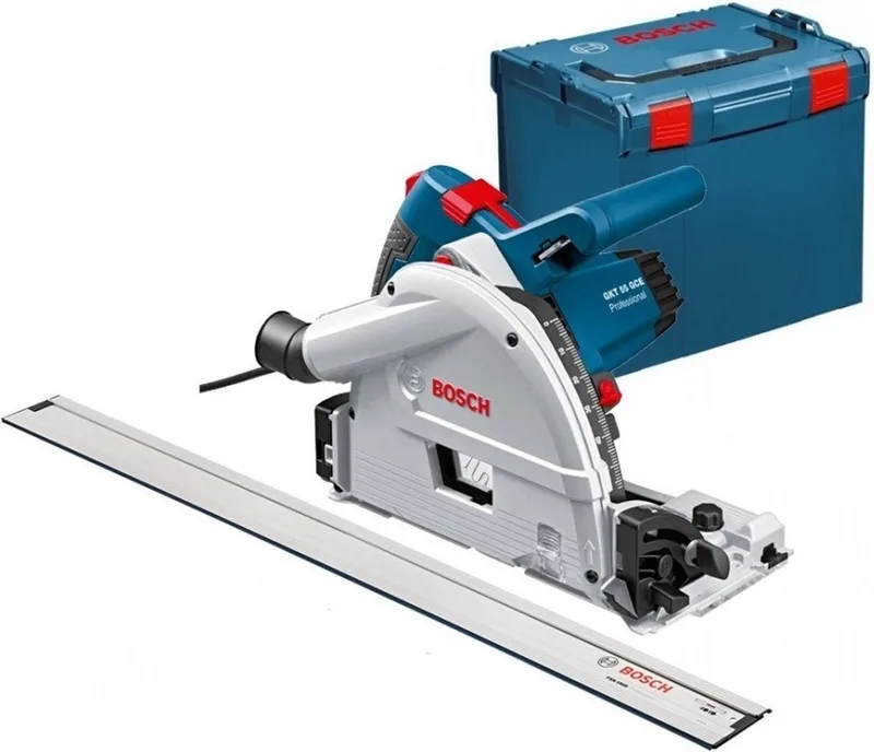 Invalcirkelzaagmachine GKT 55 GCE (Cirkelzaagblad Top Precision Best for Wood, L-Boxx inlay en geleiderail FSN 1600) von Bosch Professional – Produktbild