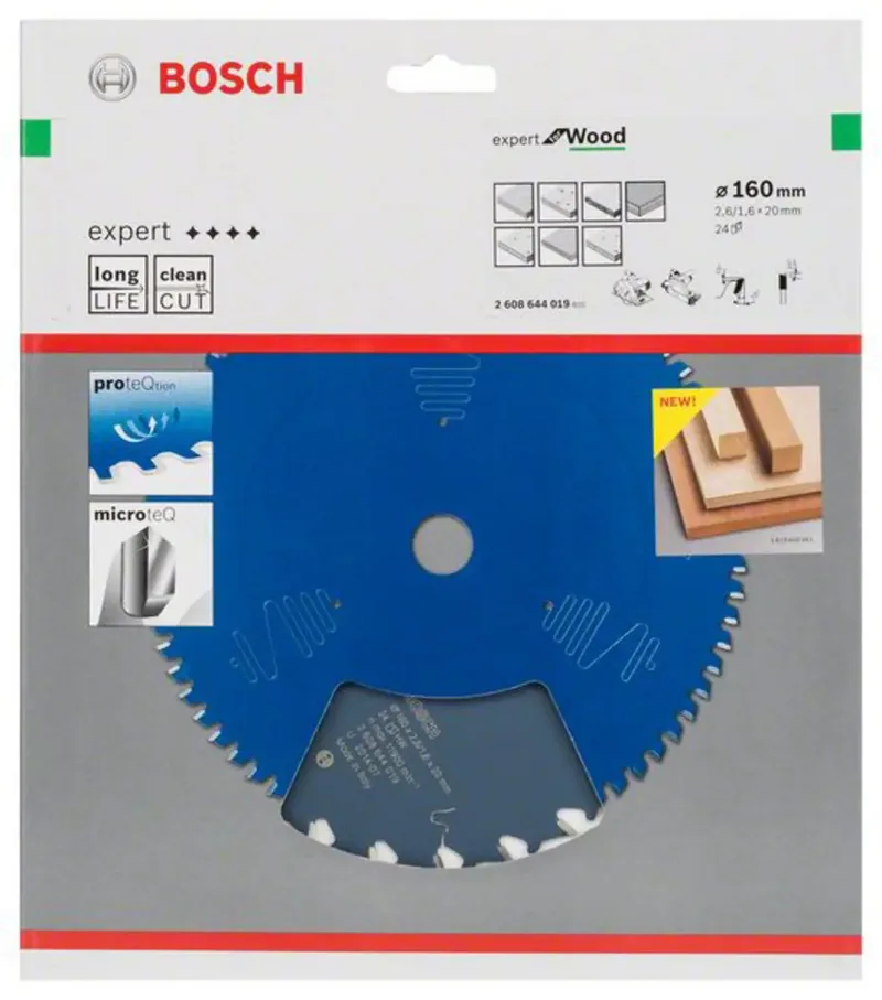 Kreissägeblatt Expert for Wood 160 x 20 x 2,6 mm 24 de Bosch Professional – image du produit 2 sur 2