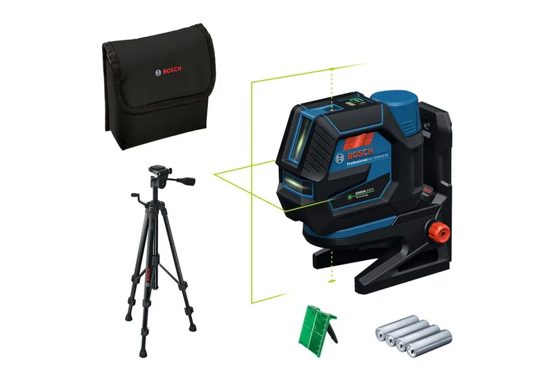 GCL 12V-50-22 CG Punt- en kruislijnlaser groen + BT 150 statief 12V Basic Body met batterijhouder - 0601066S01 van Bosch Professional – productafbeelding 1 van 4