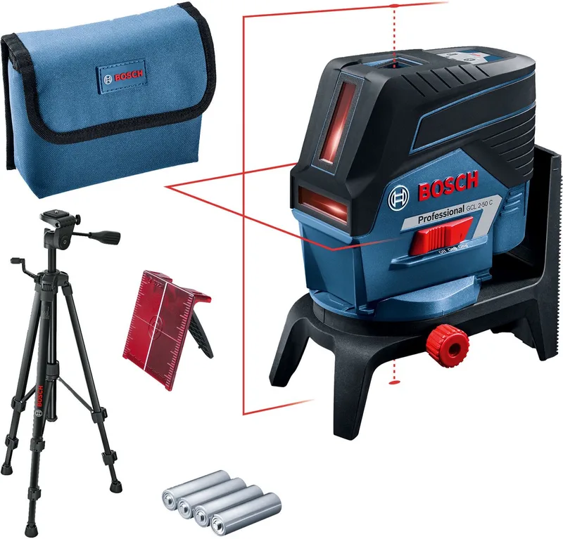 Lijnlaser GCL 2-50 C (RM2 + etui + 4 AA batterijen + richtplaat + BT 150) by Bosch Professional, Kleurloos – product image