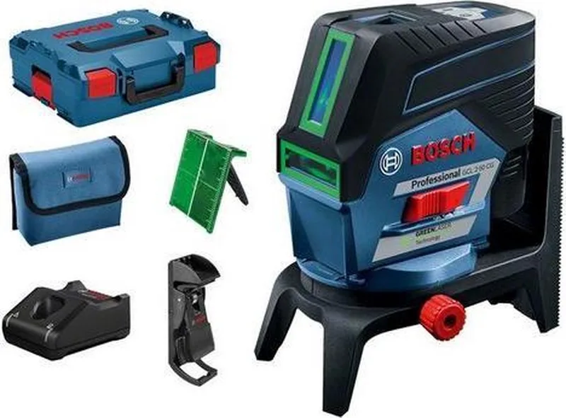 Lijnlaser GCL 2-50 CG (RM2 + BM3 houder + etui + richtplaat + 12V accu + lader) von Bosch Professional, Blau – Produktbild