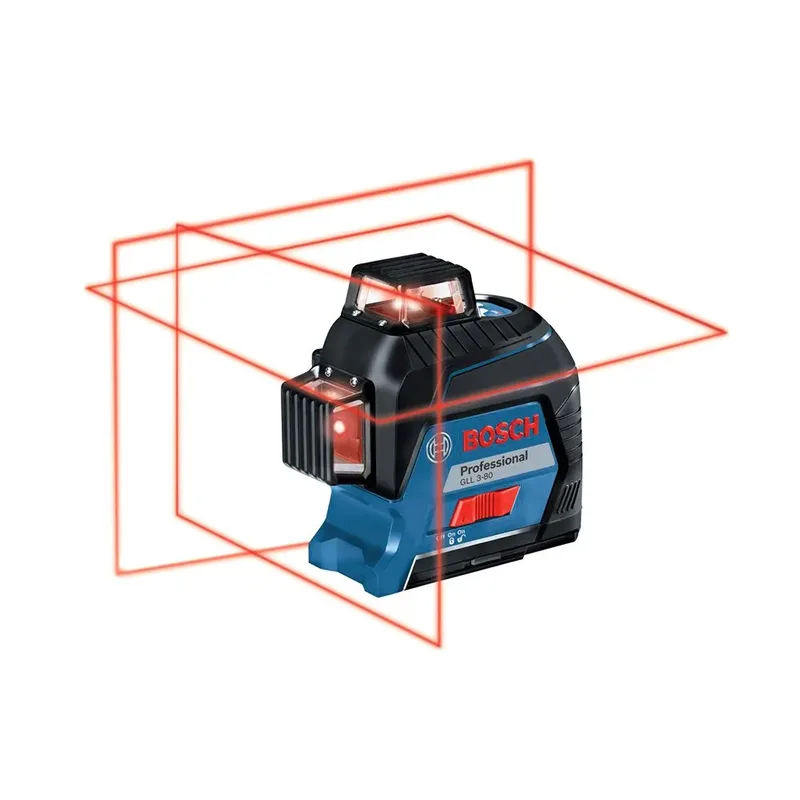 Lijnlaser GLL 3-80 4 x AA batterijen + richtplaat + etui by Bosch Professional, Kleurloos – product image 2 of 4