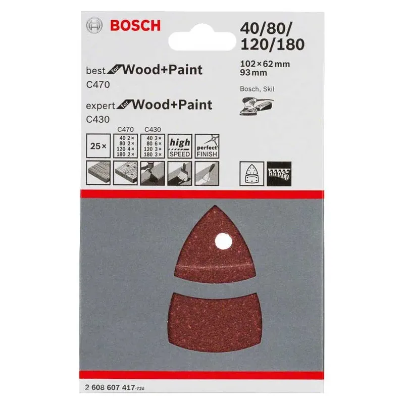 Multi Expert 102x62 Set Hout Schuurpapier 93 Mm 25 Eenheden by Bosch Professional – product image 2 of 2