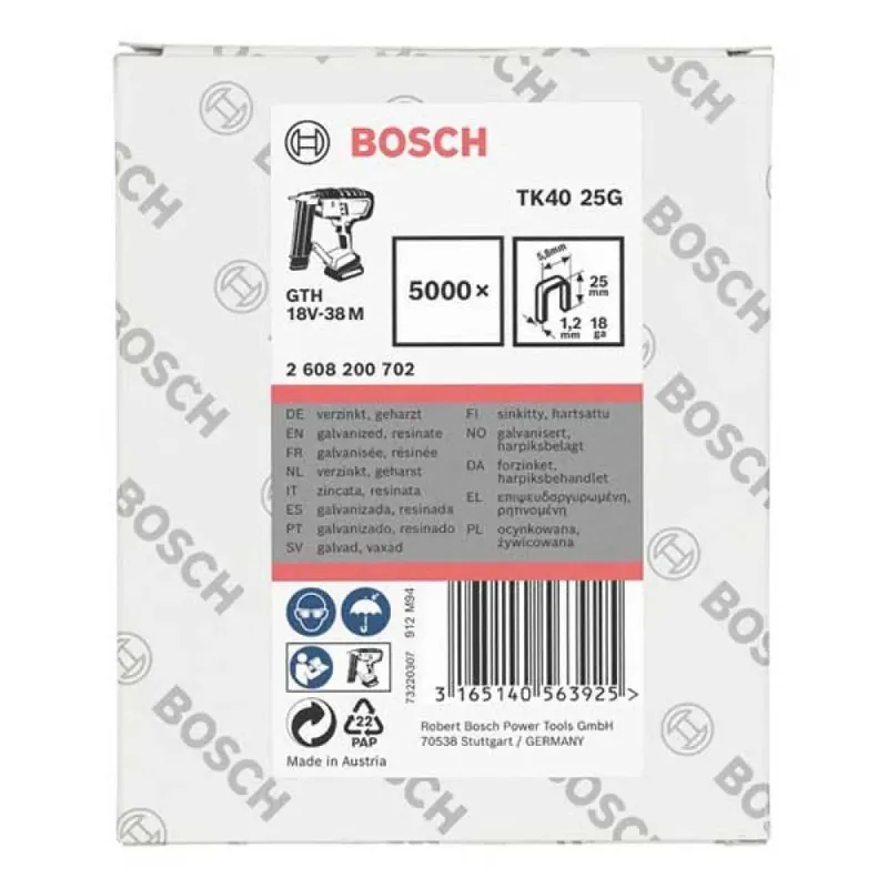 Nietmachine Tk40 25g 5.8x1.2x25 Mm 5000 Eenheden by Bosch Professional – product image