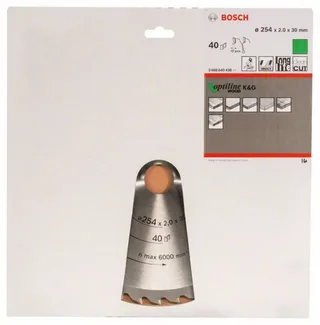 Optiline 2608640438 Hartmetall Kreissägeblatt 254 x 30 x 2 mm Zähneanzahl: 40 1 St. de Bosch Professional – image du produit 2 sur 2