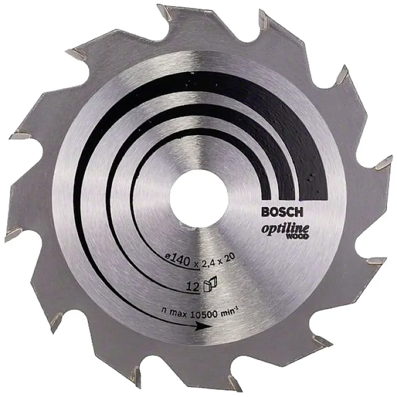Optiline Wood 2608641168 Hartmetall Kreissägeblatt 140 x 20 x 2.4 mm Zähneanzahl: 12 1 St. de Bosch Professional – image du produit