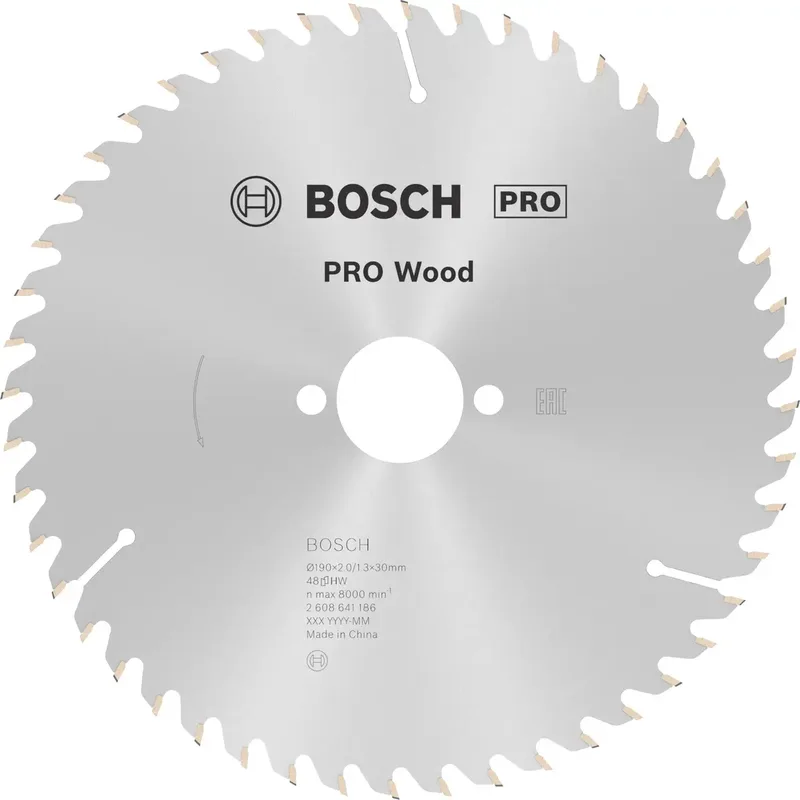 Optiline Wood 2608641186 Hartmetall Kreissägeblatt 190 x 30 x 2 mm Zähneanzahl: 48 1 St. de Bosch Professional – image du produit