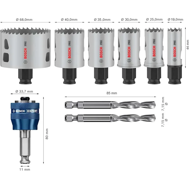 Bosch Accesorios Scie Cloche Pour Bois Pc Plus 19-68 Mm 9 Unités de Bosch Professional – image du produit 3 sur 5