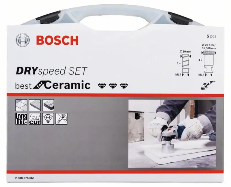 PRO Ceramic dry X-LOCK Bohrkronen-Set, Ø 20 - 68mm, Bohrer-Satz by Bosch Professional – product image 2 of 2