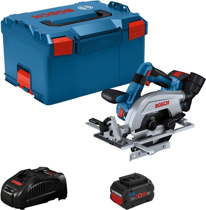 PRO GKS 18V-57-2 L Accu cirkelzaag 165 mm 2x ProCore 5.5Ah - 06016C1102 de Bosch Professional – image du produit