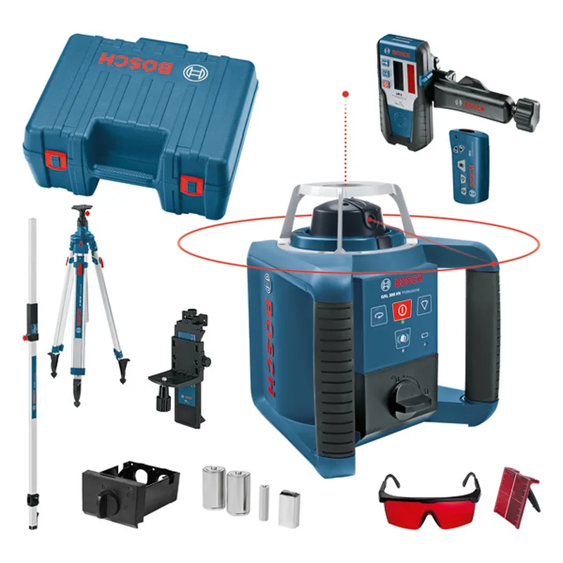 PRO GRL 300 HV + LR 1 + BT 300 HD + GR 240 Rotatielaser rood in koffer - 061599403Y van Bosch Professional – productafbeelding