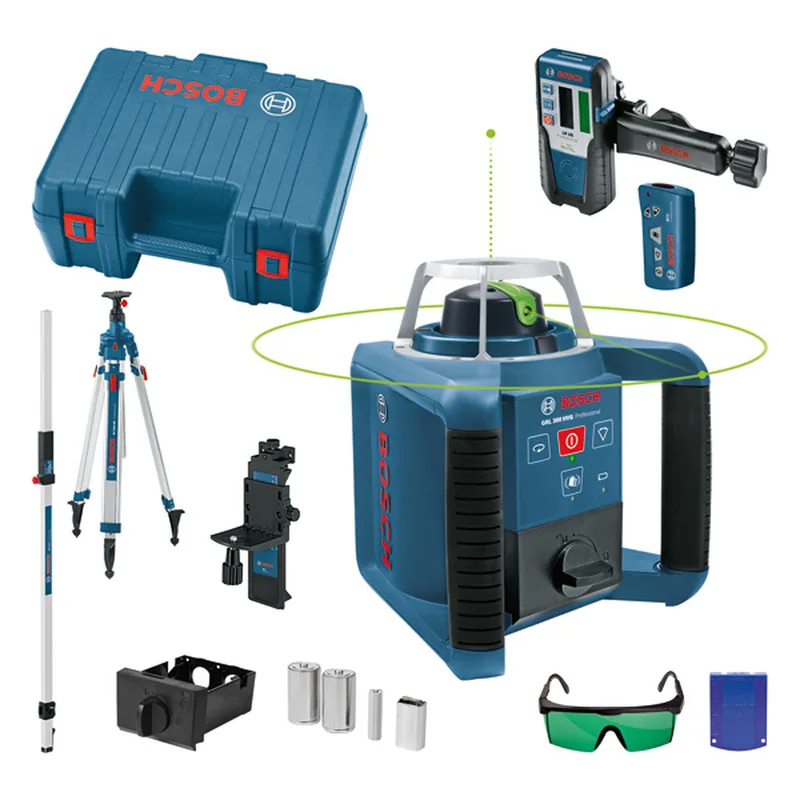 PRO GRL 300 HVG + LR 1 G + BT 300 HD + GR 240 Rotatielaser groen in koffer - 061599404B van Bosch Professional – productafbeelding