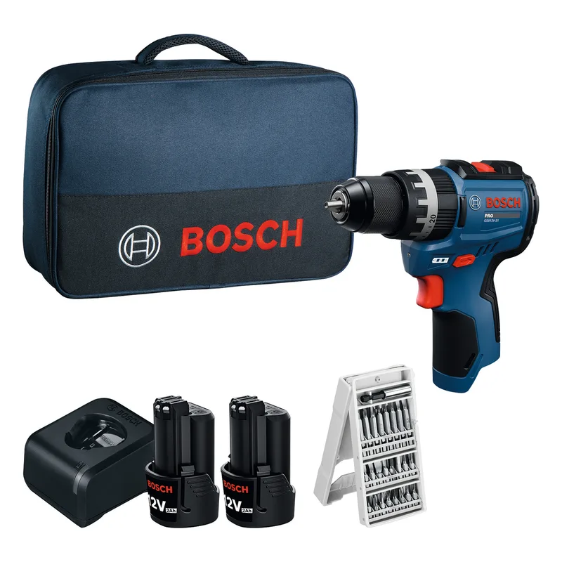 PRO GSB 12V-31 Accu klop-/schroefboormachine + 25x accessoires 2x 2.0Ah - 06019S6103 by Bosch Professional – product image
