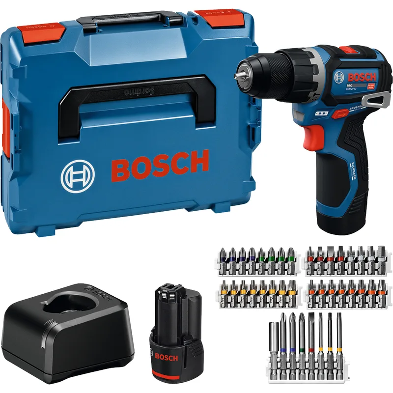 PRO GSB 12V-32 Accu klop-/schroefboormachine + 40 accessoires 2x 2.0Ah - 06019G9505 de Bosch Professional – image du produit