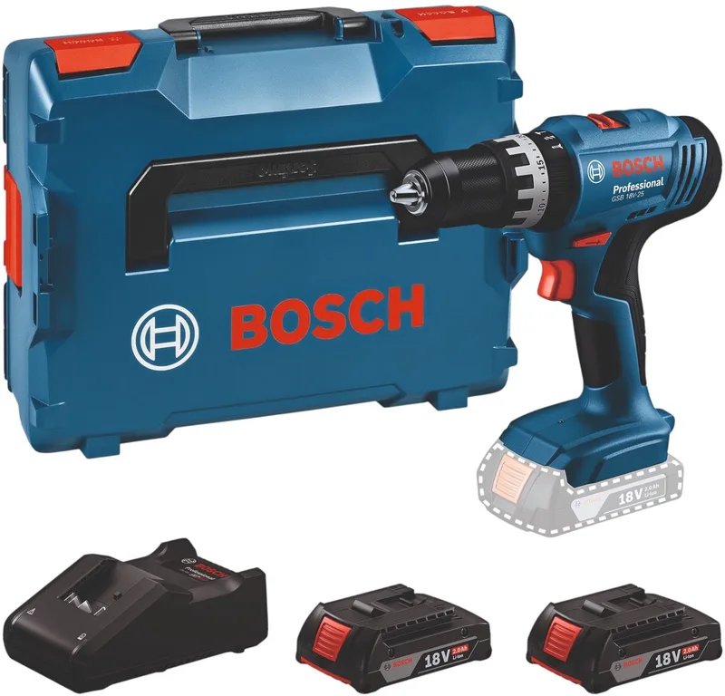 PRO GSB 18V-25 Accu klop-/schroefboormachine 2x 2.0Ah - 06019K9302 van Bosch Professional – productafbeelding 1 van 6