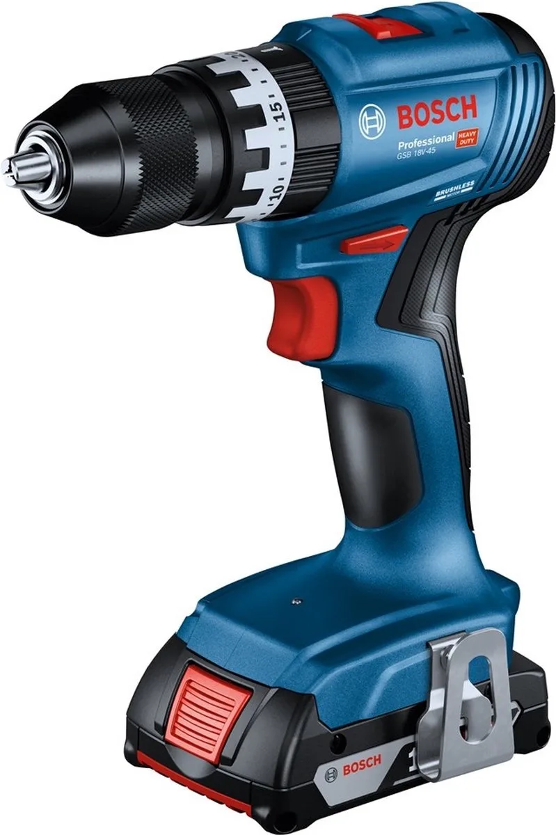 Tournevis électrique Gsb18v-45+2x2.0ah+gal18v-20+lc de Bosch Professional – image du produit 1 sur 6