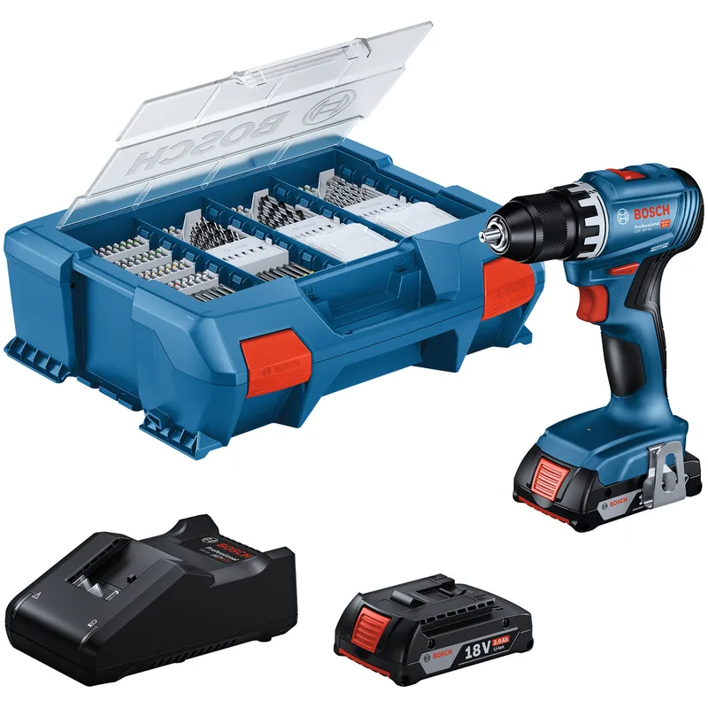 PRO GSR 18V-45 Accu schroefboormachine 2x 5.0Ah + 63 accessoires - 0615A5007X von Bosch Professional – Produktbild