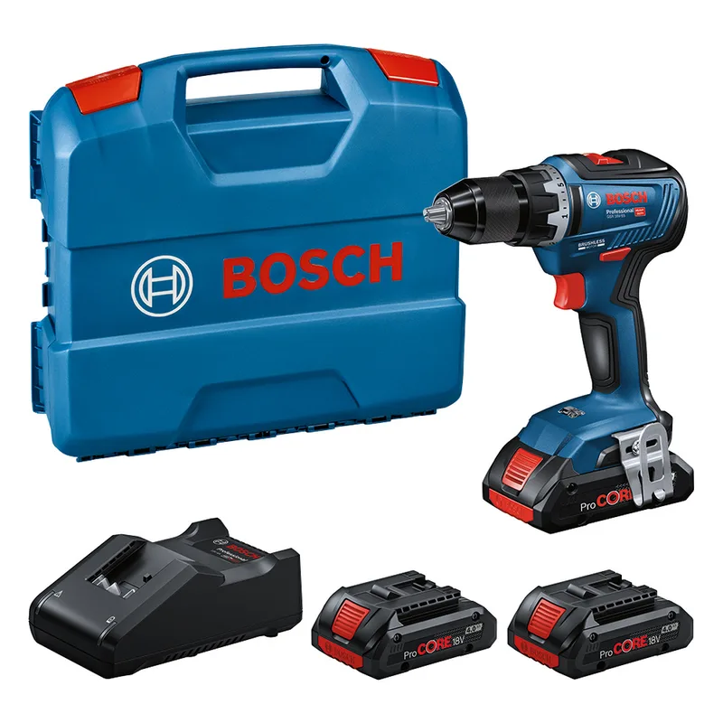PRO GSR 18V-55 Accu schroefboormachine + 3 x ProCORE18V 4.0Ah in L-Case by Bosch Professional – product image