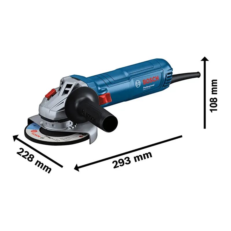 PRO GWS 12-125 Haakse slijper 125 mm 1200W + diamantschijf - 06013A6102 de Bosch Professional – image du produit 3 sur 6