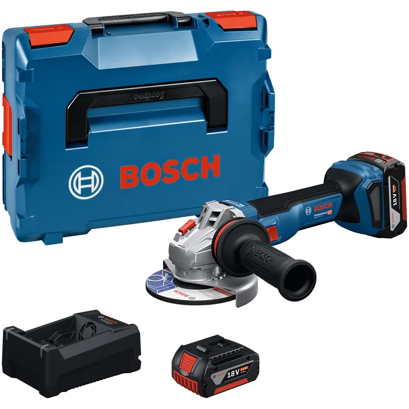 PRO GWS 18V-11 S Accu haakse slijper 125 mm 2x 5.0Ah - 06019N4005 van Bosch Professional – productafbeelding