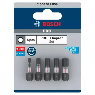 Pro H3/h4/h5/h6 Inbussleutelset 25 Mm 5 Stukken de Bosch Professional – image du produit 2 sur 2