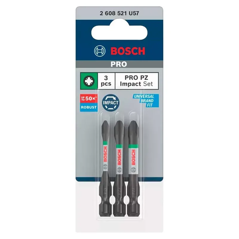 Pro Pz1/pz2/pz3 Kreuzschlitz-bit-set 55 Mm 3 Stücke by Bosch Professional – product image 2 of 3