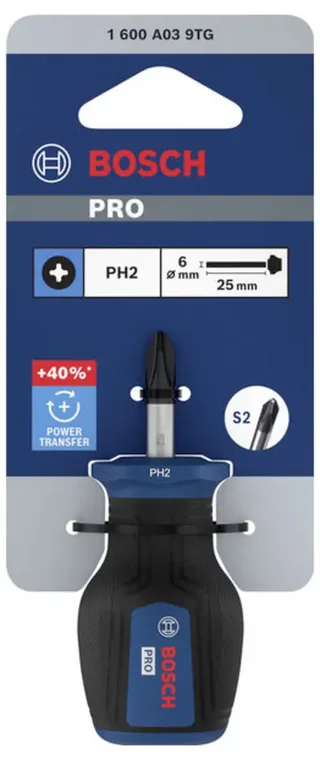 PRO Stubby-Schraubendreher PH2 x 25 mm 1600A039TG Kreuzschlitz-Schraubendreher PH 2 Klingenlänge: 25 mm von Bosch Professional – Produktbild 2 von 2