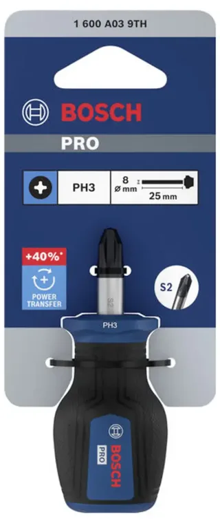 PRO Stubby-Schraubendreher PH3 x 25 mm 1600A039TH Kreuzschlitz-Schraubendreher PH 3 Klingenlänge: 25 mm by Bosch Professional – product image 2 of 2