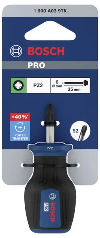 PRO Stubby-Schraubendreher PZ2 x 25 mm 1600A039TK Kreuzschlitz-Schraubendreher PZ 2 Klingenlänge: 25 mm by Bosch Professional – product image 2 of 2