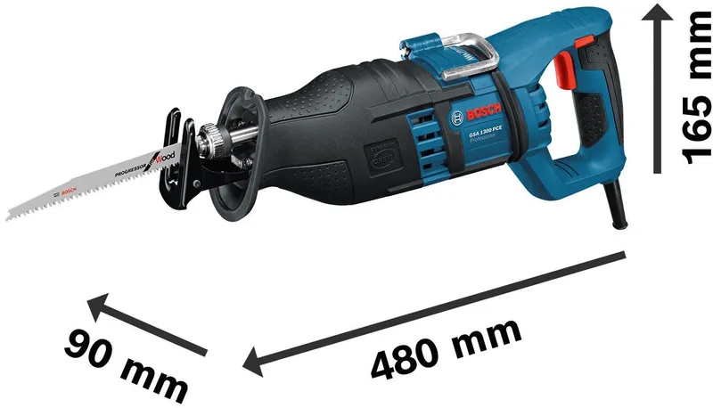 Reciprozaagmachine GSA 1300 PCE (Zaagblad hout S 2345 X, zaagblad metaal S 123 XF) van Bosch Professional – productafbeelding 4 van 4