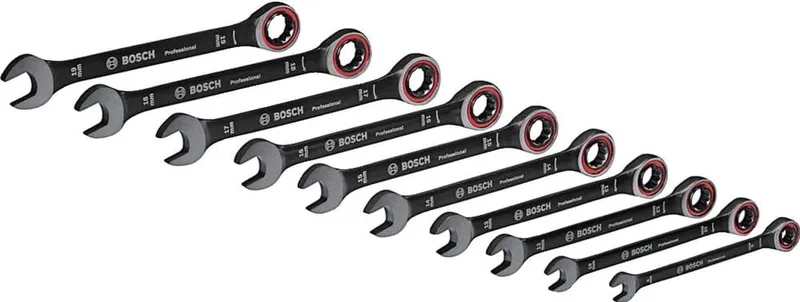 Ringsleutel Set 10 Delig met Ratel - 8-19mm von Bosch Professional – Produktbild