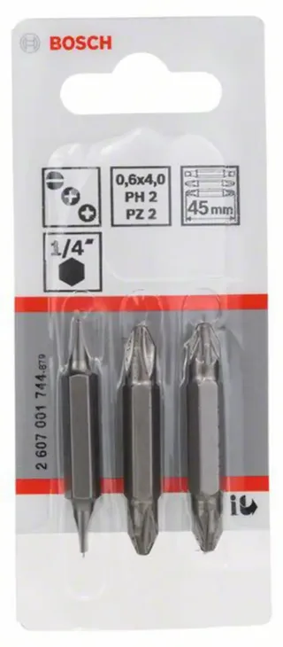 S0.6/s06 Ph2/ph2 Pz2/pz2 Schroevendraaierbitset 3 Eenheden by Bosch Professional – product image 2 of 2