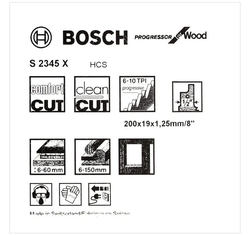 Säbelsägeblatt 5 Säbelsägeblätter 200 mm Progressor for Wood S 2345 X / S2345X by Bosch Professional – product image 4 of 5